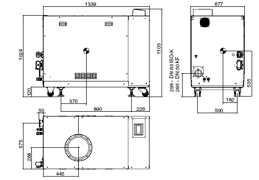 萊寶DRYVAC DV5000干式螺桿真空泵尺寸圖 萊寶DRYVAC DV5000干式螺桿真空泵尺寸圖