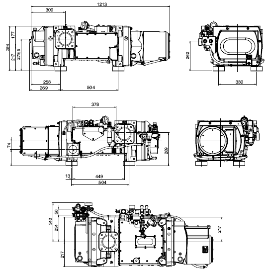 萊寶DRYVAC DV650r干式螺桿真空泵尺寸圖